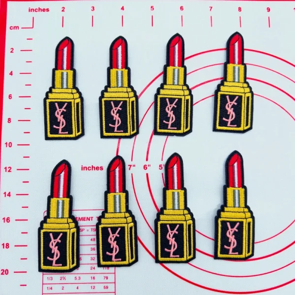Mid(Iron-on) Y Lipstick Shape Patches