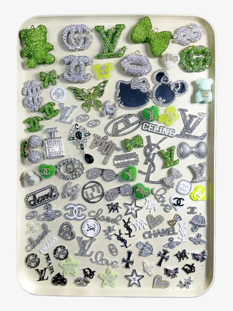 50-100Pcs Mix Green-Silver Lux Charms