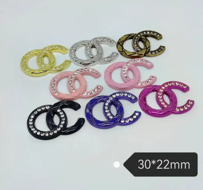Double C Metal with Rhinestone Inlay Phone Case Charm | 30*23mm