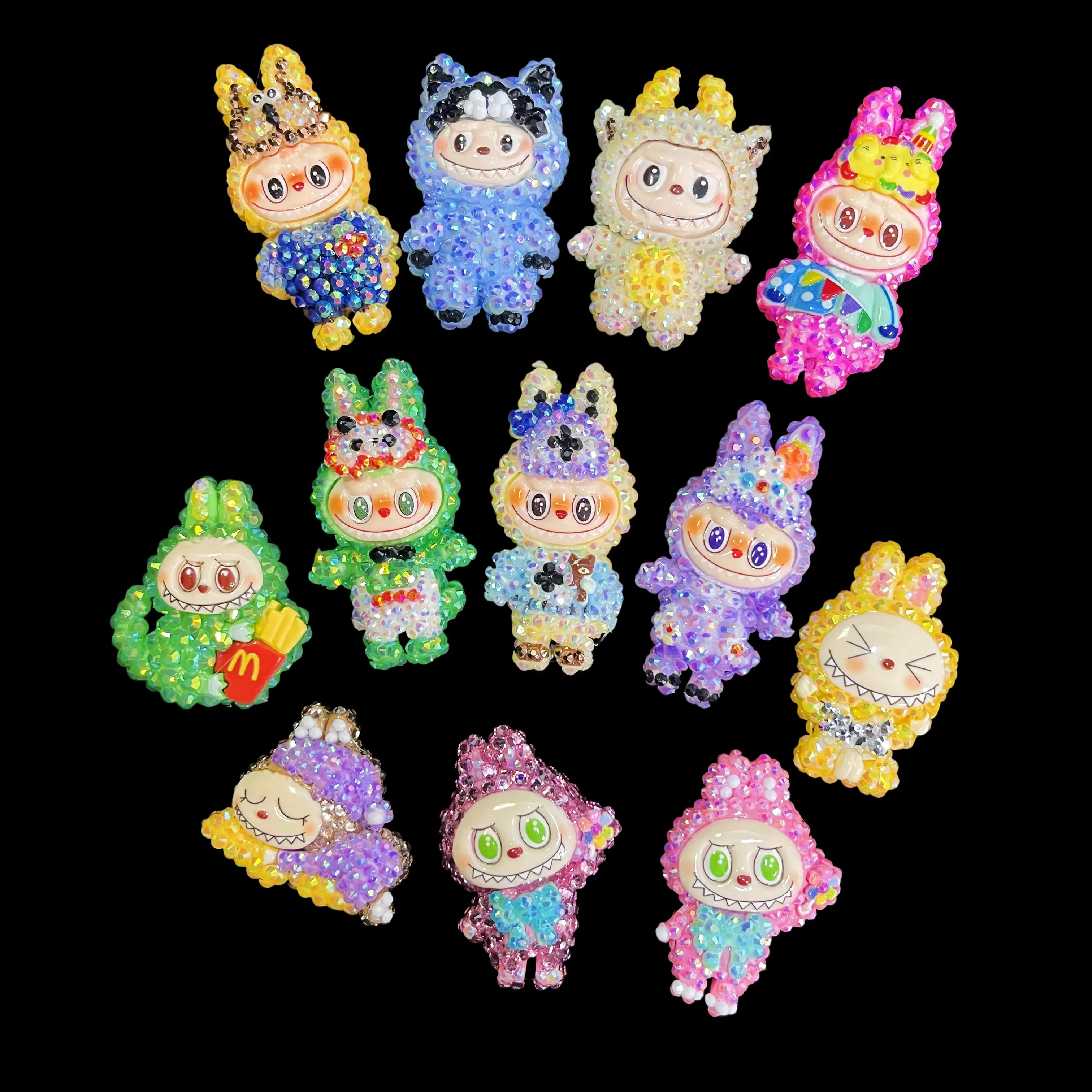 Fully - studded Labubu DIY Shiny Charms