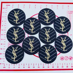 Mid(Iron-on) Y- Black Round Shape Patches