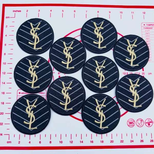 Mid(Iron-on) Y- Black Round Shape Patches