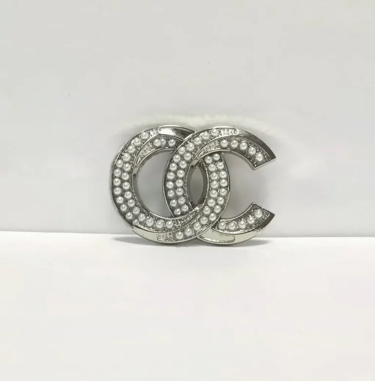 Pearl Inlaid Double C Metal Phone Case Charm | 30*23mm