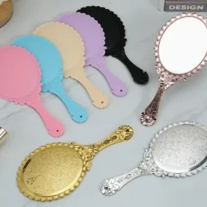 European - style retro lace DIY hand - held mirror 24.5×11.5CM
