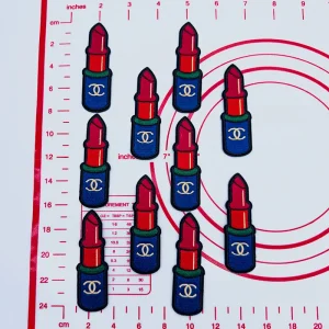 Mid(Iron-on) C-Blue Lipstick Shape Patches