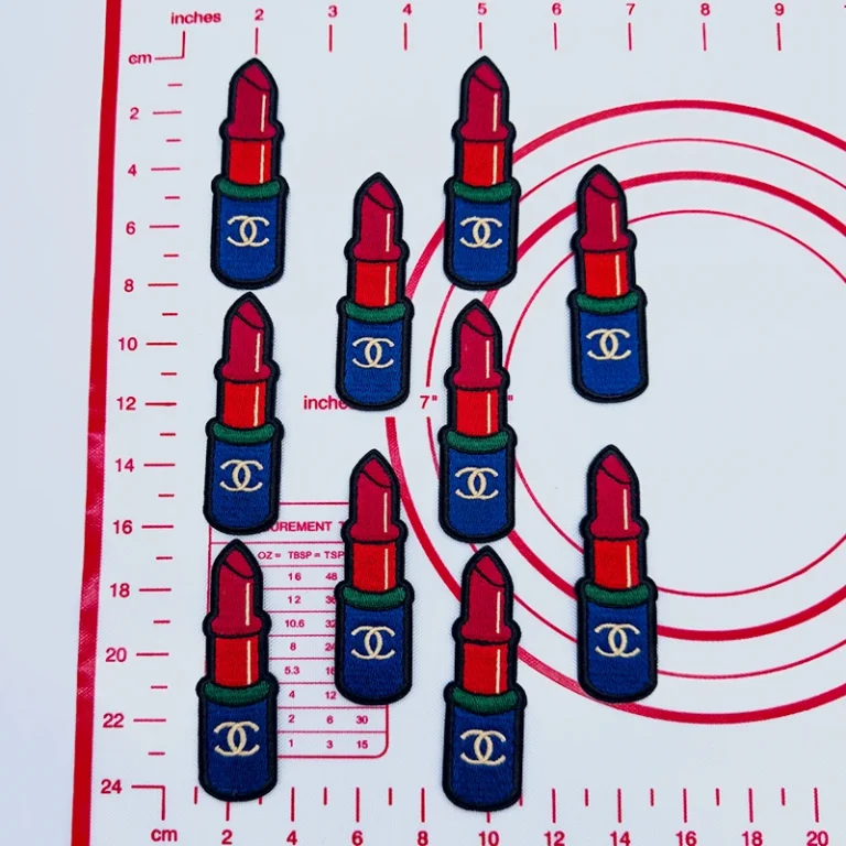 Mid(Iron-on) C-Blue Lipstick Shape Patches
