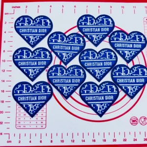 Mid(Iron-on) D- Blue Love Shape Patches