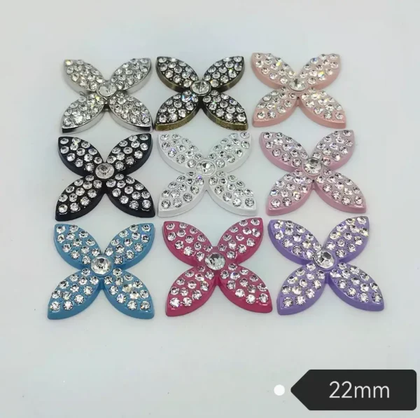Clover LV-Style Rhinestone Collection, Elegant Trendy Versatile Phone Case Charm | 22mm