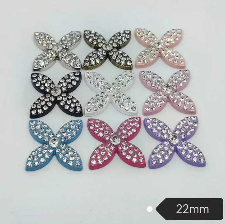 Clover LV-Style Rhinestone Collection, Elegant Trendy Versatile Phone Case Charm | 22mm