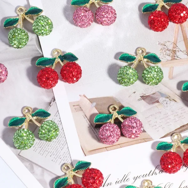 Small Size Cherry with diamonds 21MM*21MM