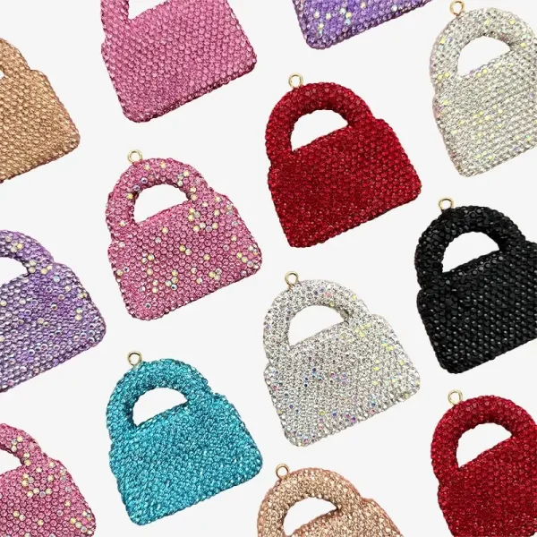 Bag - Shaped with Rhinestone, Junk Phone Case Charms - Luxury Designer DIY Decorative Accessories, Resin Charms (54.77mm*52.56mm）