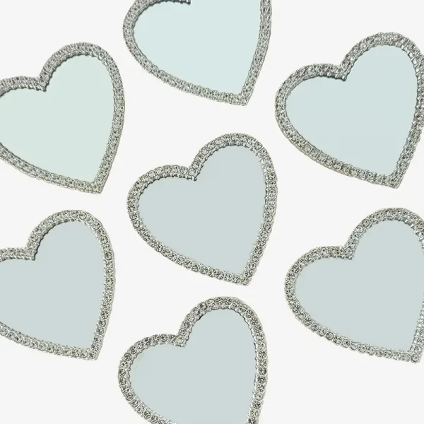 Heart - Shaped Mirror, Junk Phone Case Charms - Luxury Designer DIY Decorative Accessories, Metal Charms (56.77mm*54.41mm）