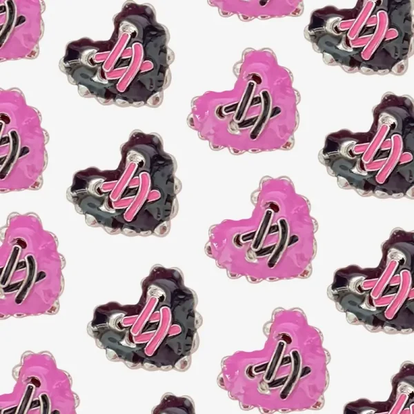 Heart - Shaped Ribbon, Junk Phone Case Charms - Luxury Designer DIY Decorative Accessories, Metal Charms (21.3mm*19.62mm）