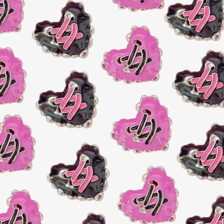 Heart - Shaped Ribbon, Junk Phone Case Charms - Luxury Designer DIY Decorative Accessories, Metal Charms (21.3mm*19.62mm）