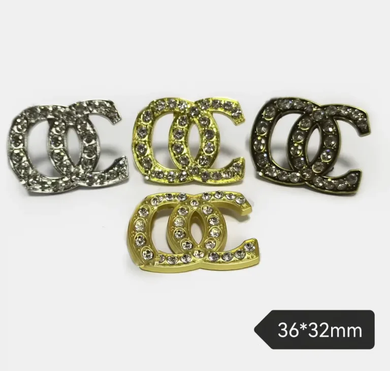Large Size Fully Rhinestone Inlaid Double C Metal Phone Case Charm | 36*32mm