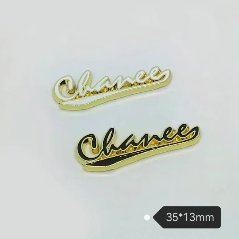 Electroplated Metal Double C Cursive English Letter Oil Drop Craft Gold Phone Case Charm | 35*13mm