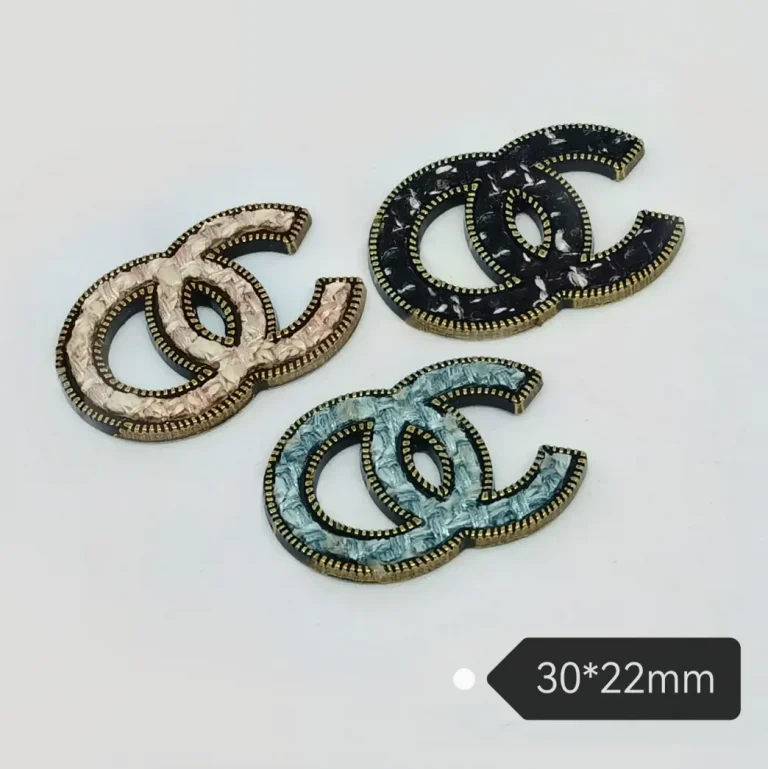 Double C Metal & Fabric Mixed Trendy Versatile Phone Case Accessories | 30*22mm