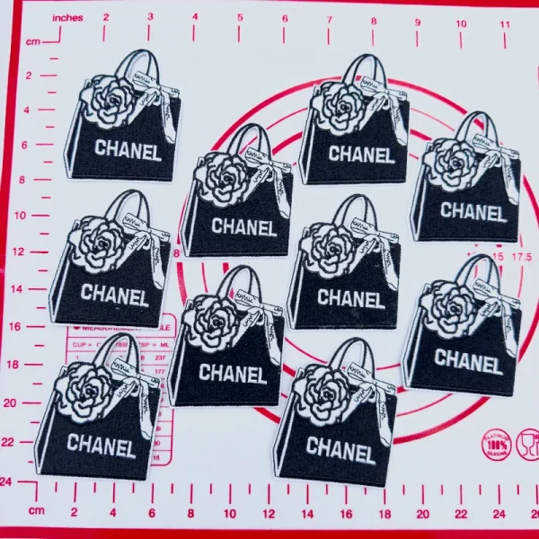 Mid(Iron-on) C- Black Bag Shape Patches