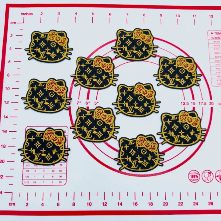 Mid(Iron-on) L-HK Black And Gold Patches