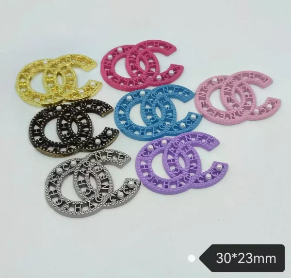 New Double C Pearl Inlaid Vintage Phone Case Charms | 30*23mm