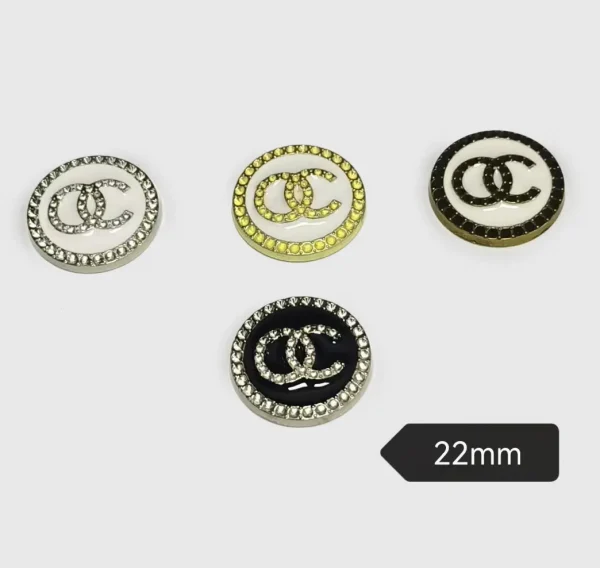 Double C Circle Metal Enamel Decorative Charms for Phone Case | 22mm