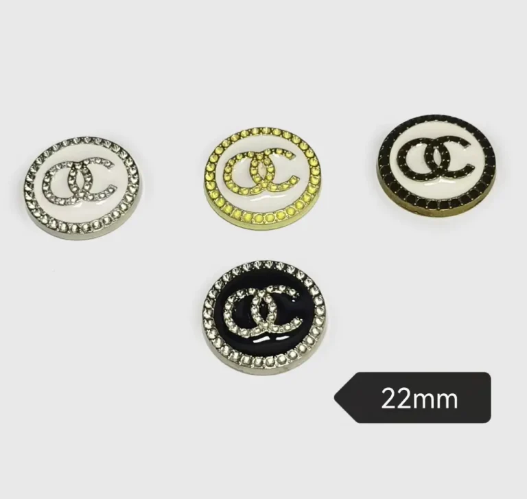 Double C Circle Metal Enamel Decorative Charms for Phone Case | 22mm