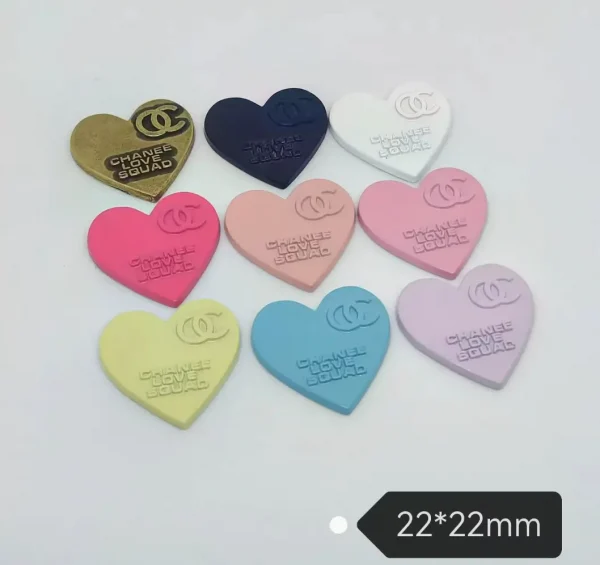Double C Metal Charms, Trendy & Versatile, Fruit & Macaron & Morandi Colors, Heart Shape for Phone Case | 22mm