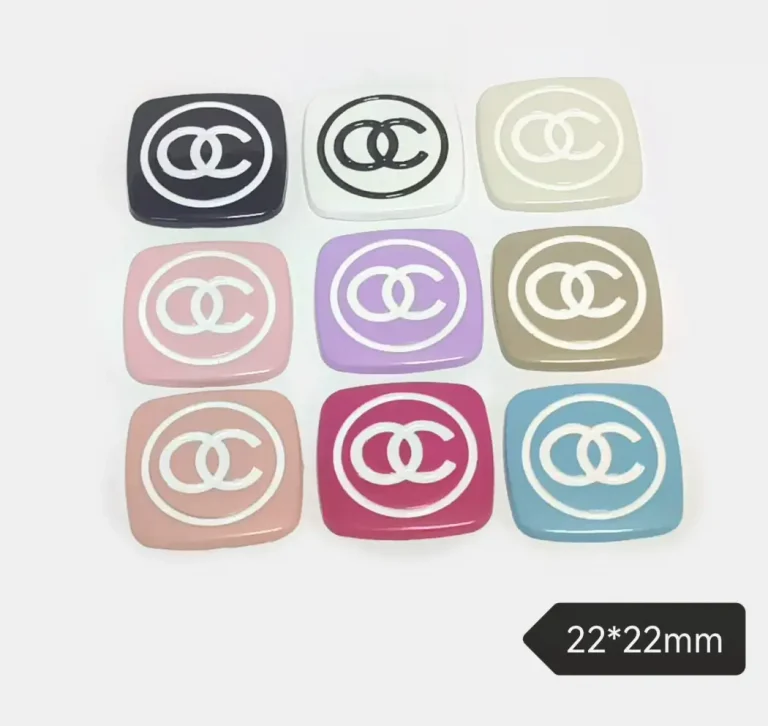 Double C Metal Enamel Macaron & Morandi Color Fresh Style Phone Case Charm | 22*22mm