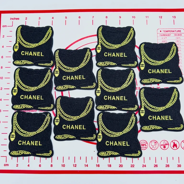 Mid(Iron-on) C-Black-Gold Bag Patches