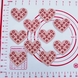 Mid(Iron-on) L- Light Pink Love Shape Patches
