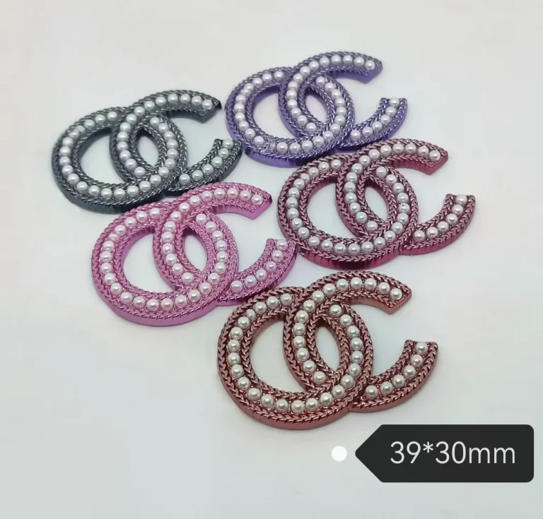 intage Double C Designer-Inspired Pearl Decorative Buckle | 39*30mm
