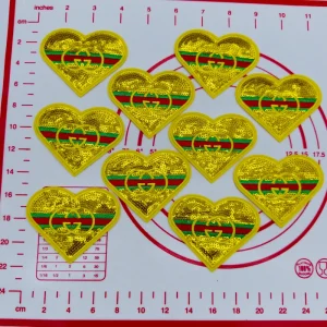Mid(Iron-on) G-Gold Love Shape Patches